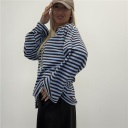 maglia con righe a contrasto oversize mocha